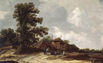Jan Van Goyen : Farmyard with Haystack